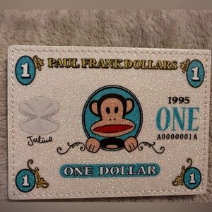 Paul Frank Sparkle Card Holder in Cream and Blue